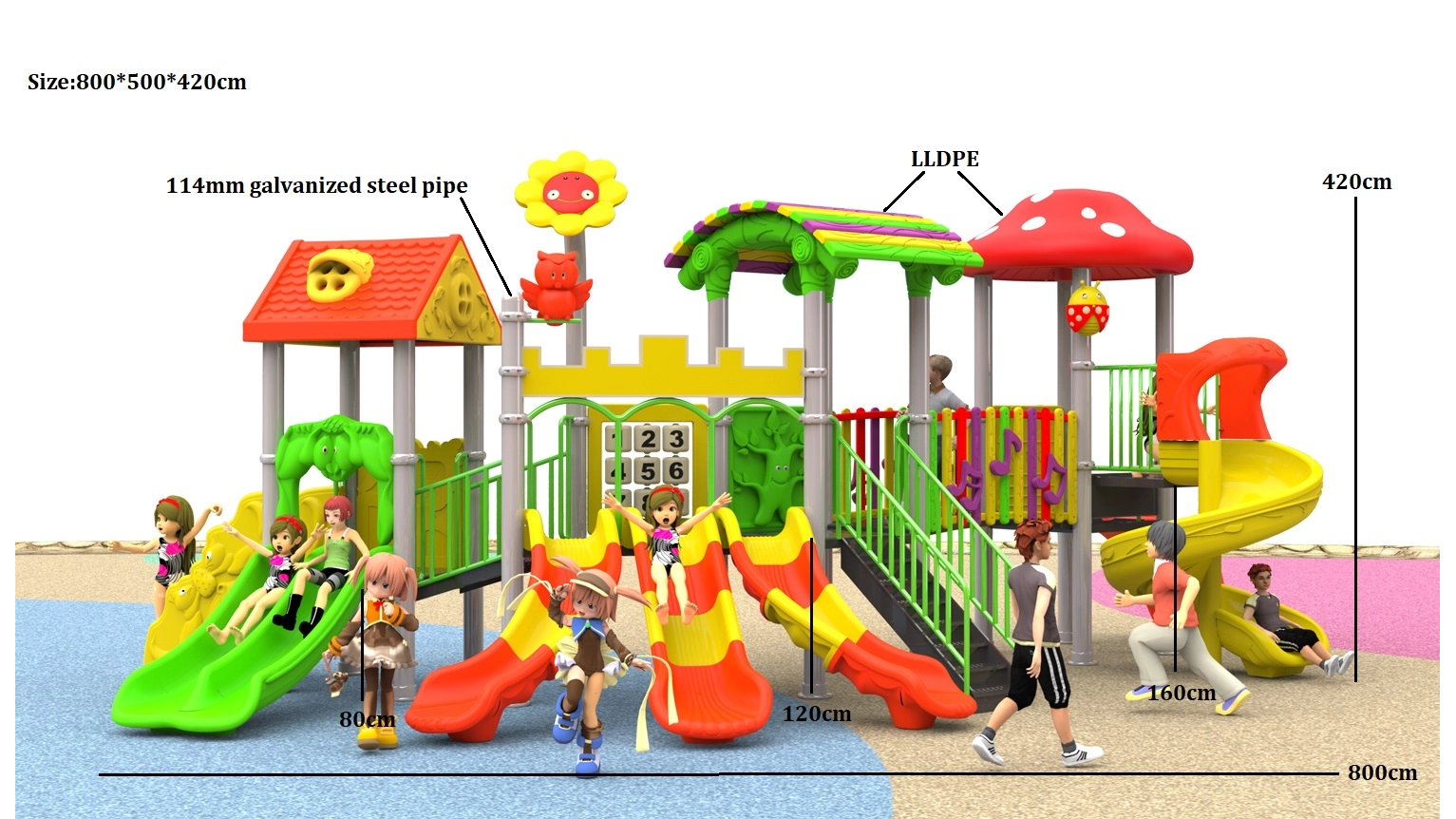kids outdoor playset outdoor playground equipment custom playground HT-14007