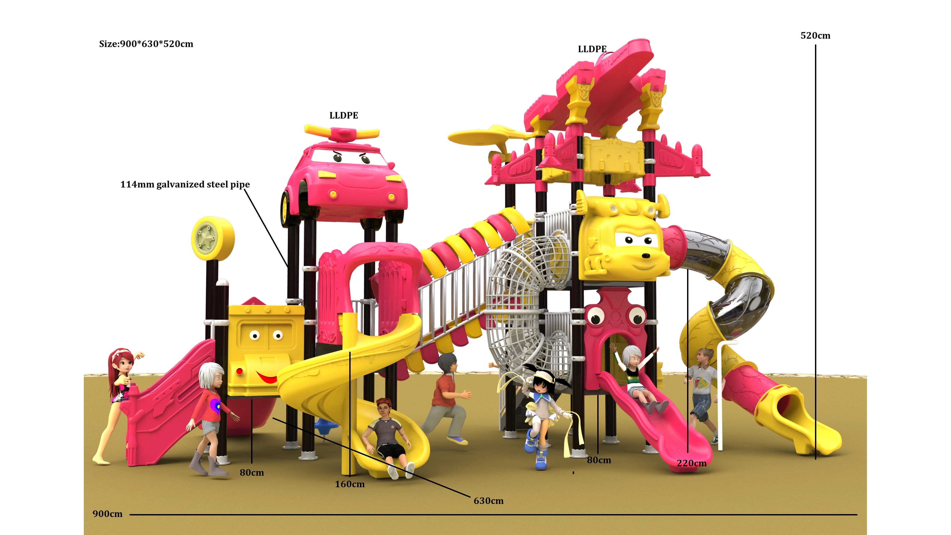 kids outdoor playground equipment custom playground HT-14014