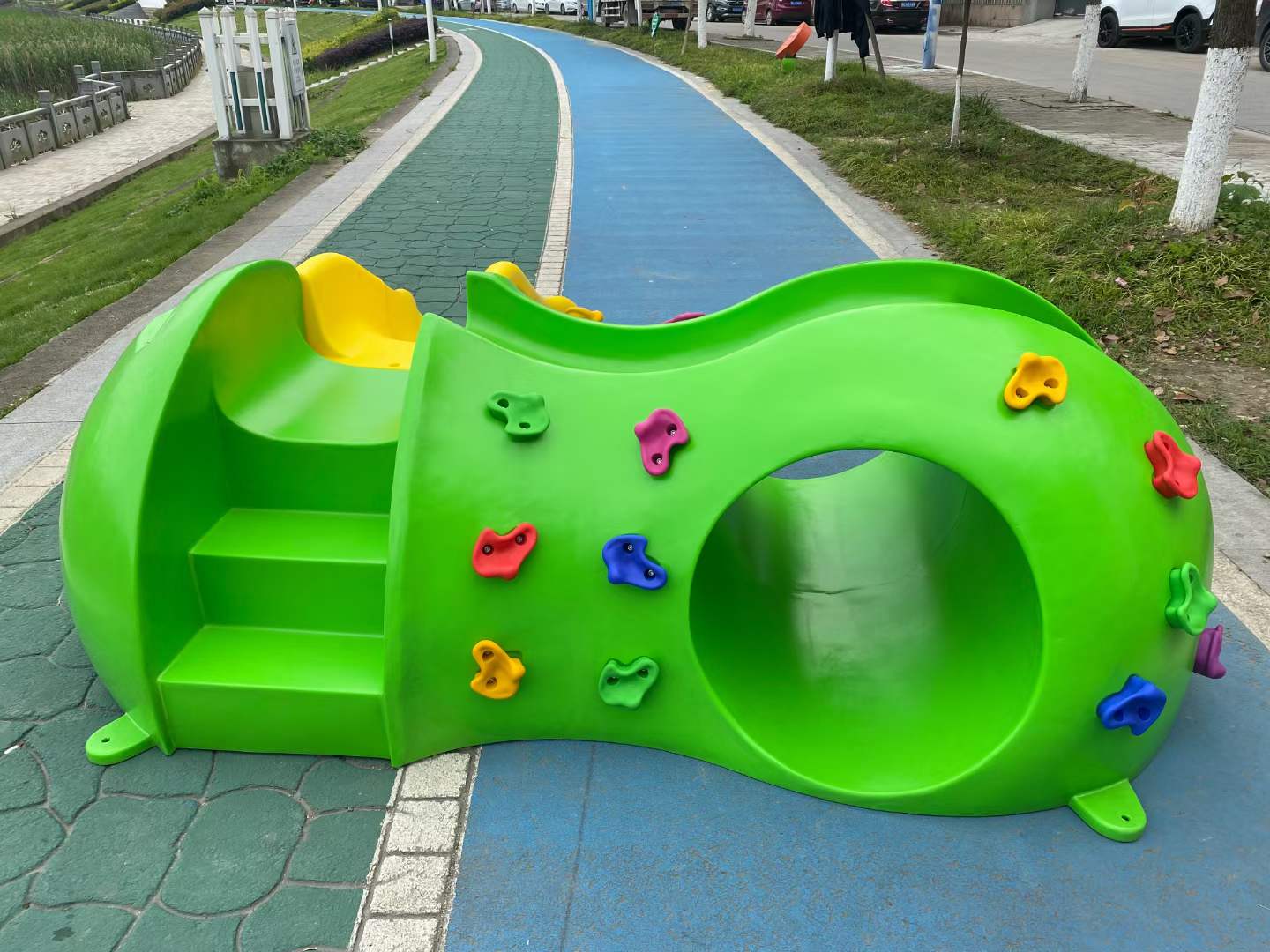 children's outdoor playground with climbing & slide SLWJ-350