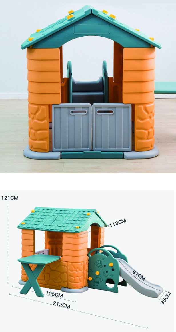 playground playhouse with slide SLWJ-036