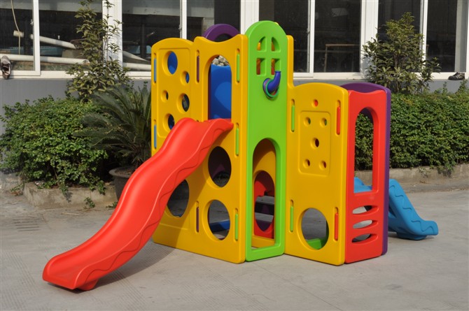 plastic cubby house with slide SLWJ-024