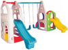toddlers plastic playhouse with slide&swing seat SLWJ-016