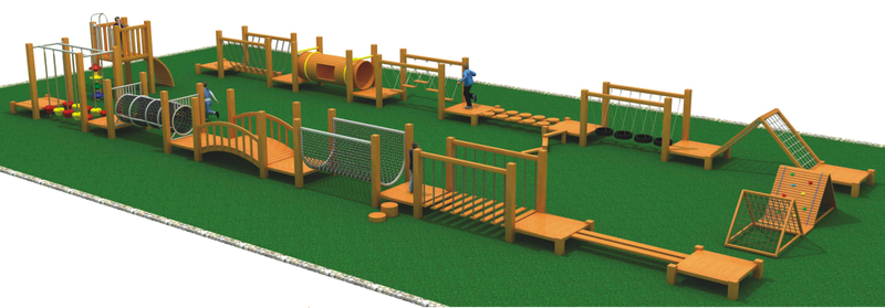 sports wood playground equipment HT-WD23021