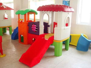 children's plastic playhouse with slide SLWJ-038
