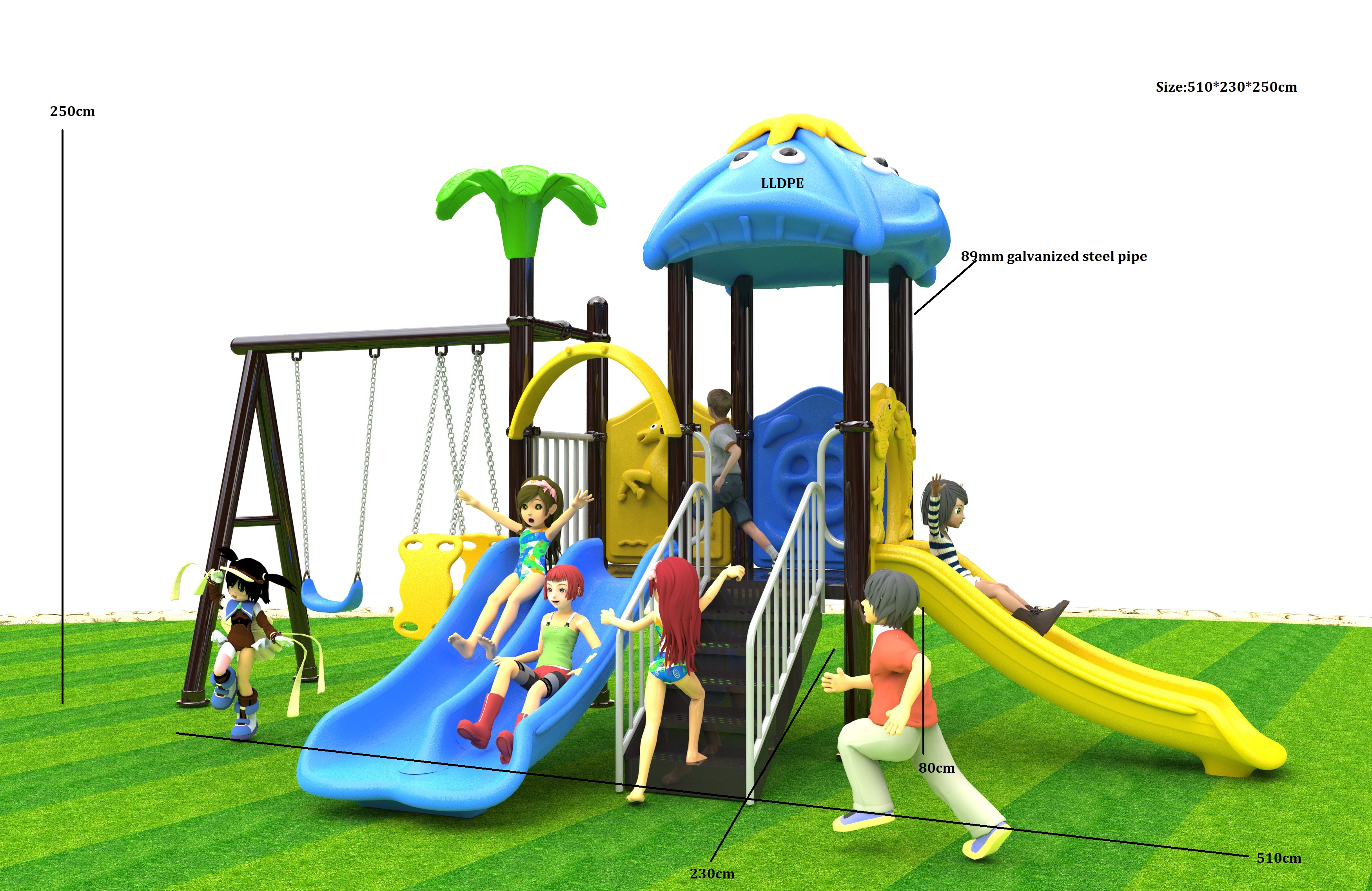 school playground toddler playground equipment HT-89012