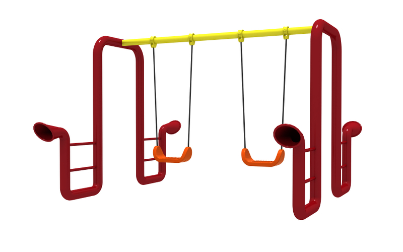 Outdoor Metal Swing Set for Children QQ-008