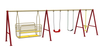 Galvanized Steel Tube Plastic Children Swing Slide Combination QQ-006