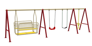 Galvanized Steel Tube Plastic Children Swing Slide Combination QQ-006
