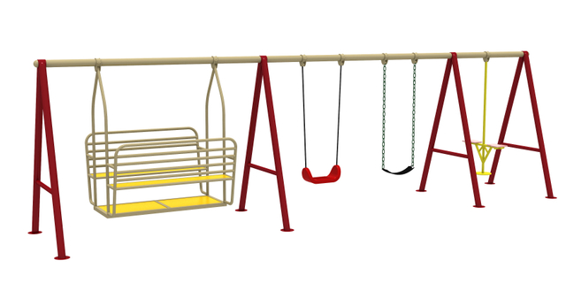 Galvanized Steel Tube Plastic Children Swing Slide Combination QQ-006