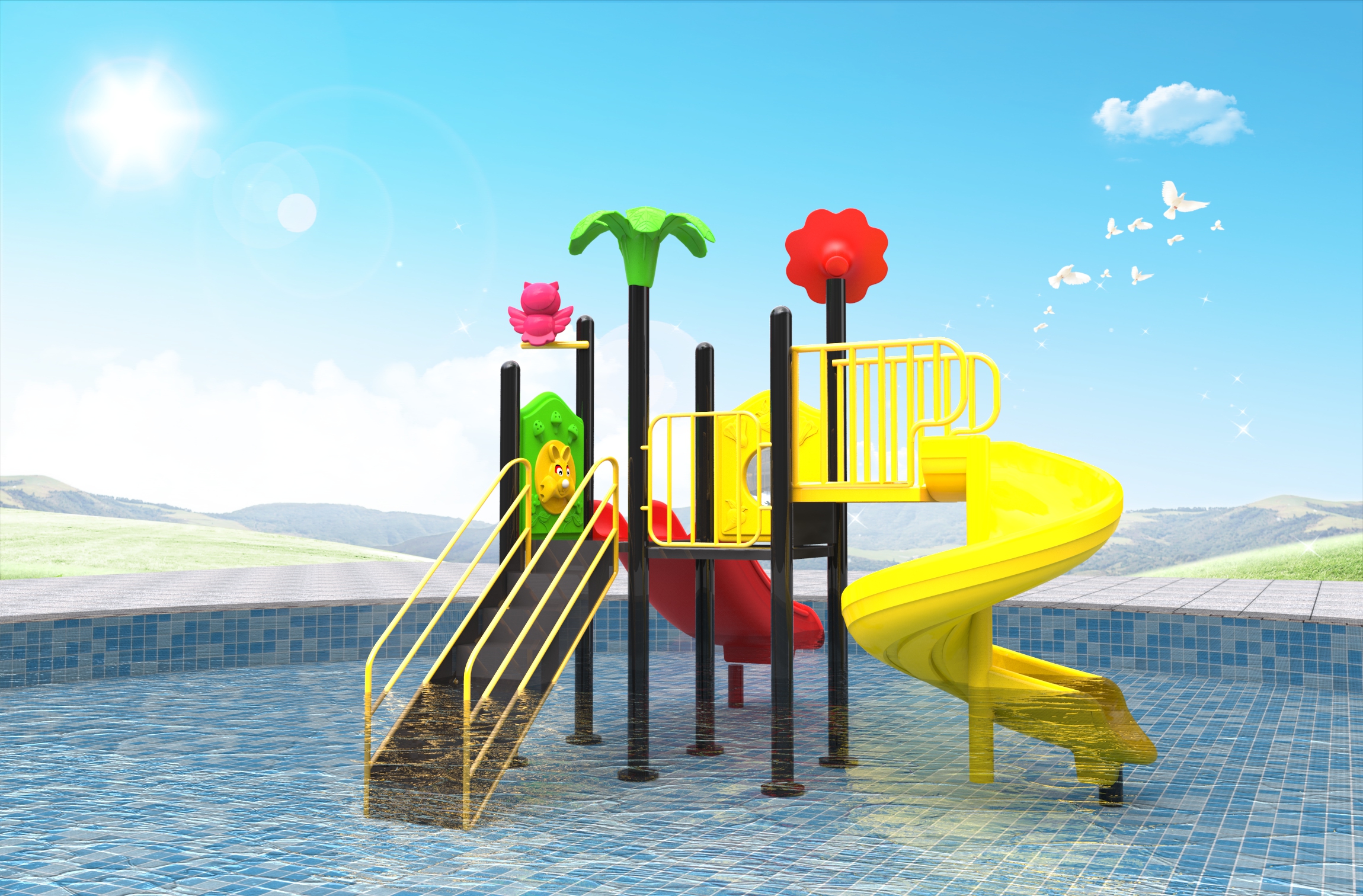 children's outdoor water playground equipment HT-2376036