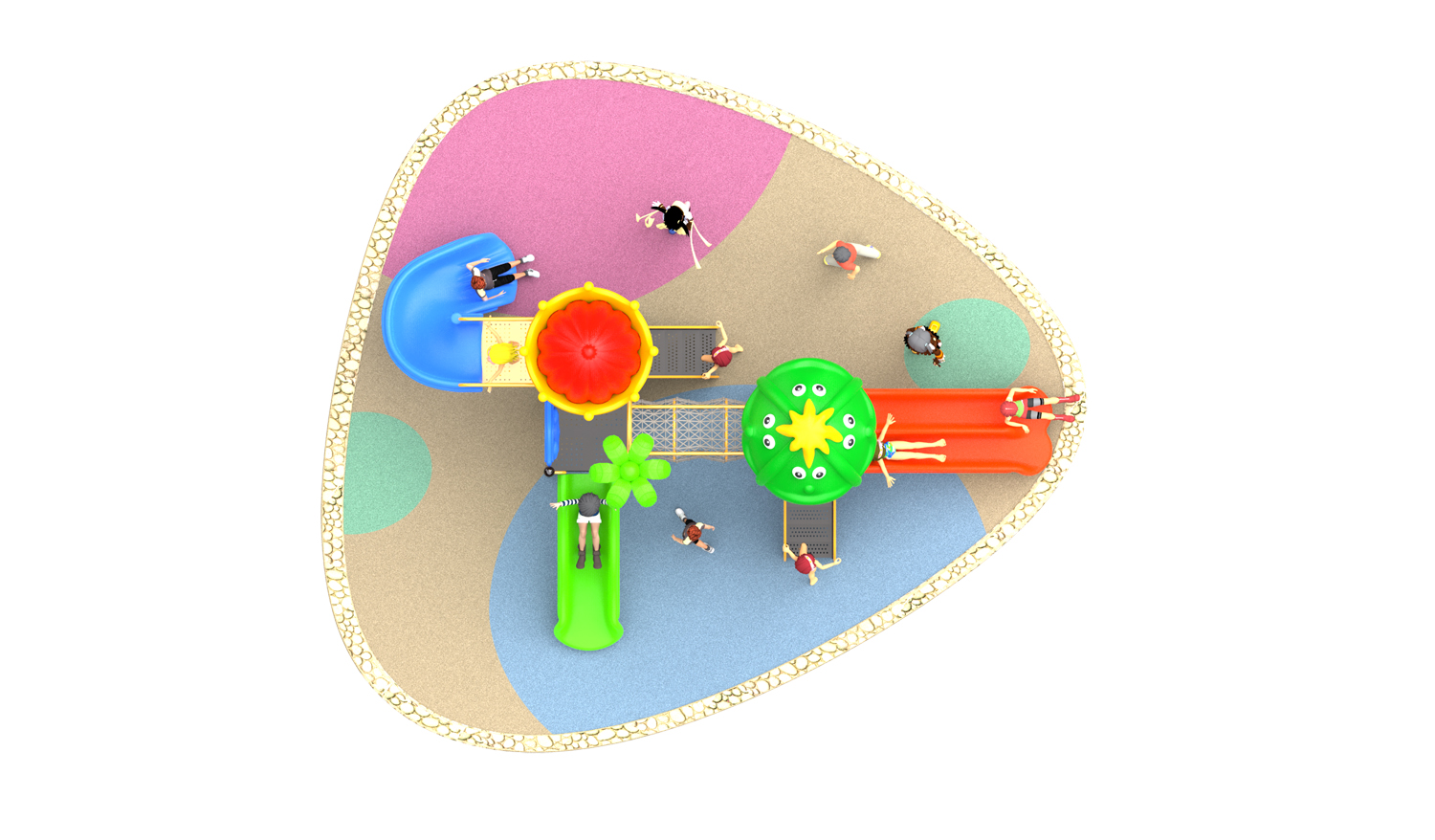 children outdoor playground equipment playset HT-76022