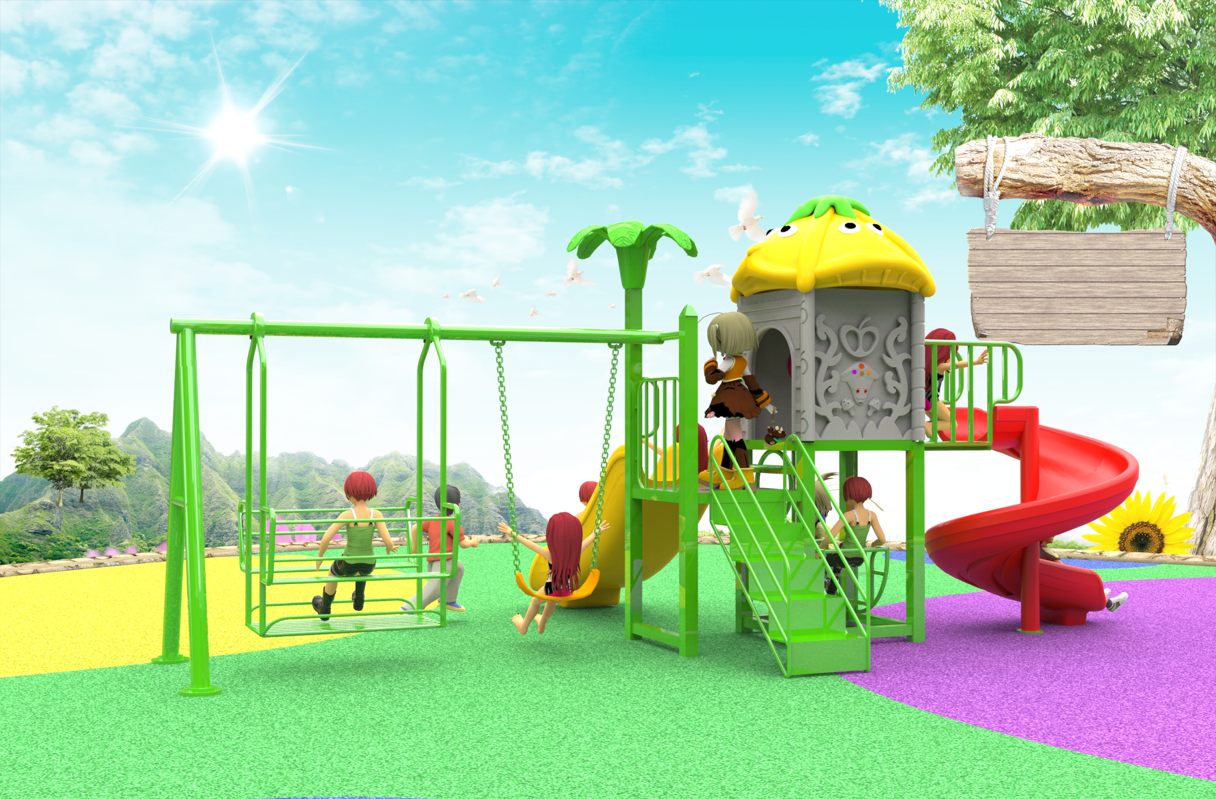 outdoor playground for toddler HT-55017