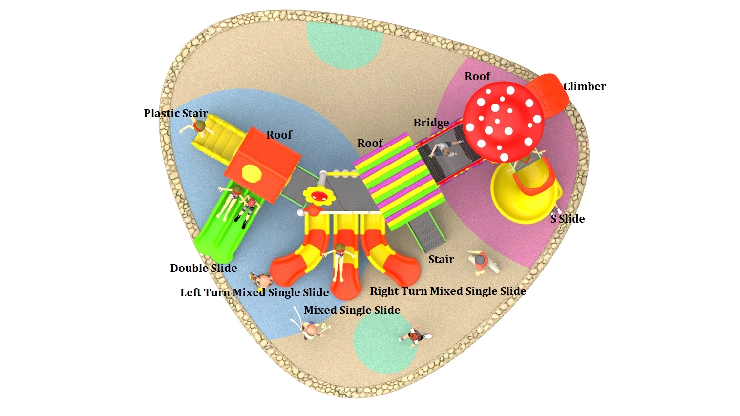 kids outdoor playset outdoor playground equipment custom playground HT-14007