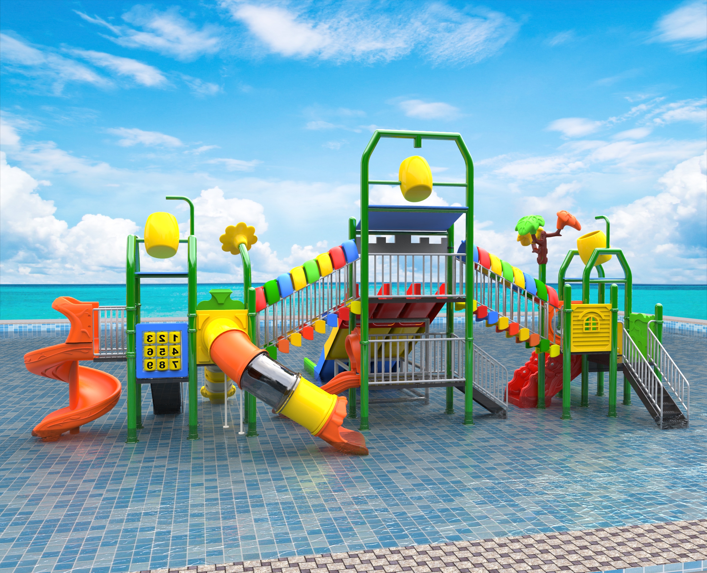 outdoor playground equipment for water park HT-14210