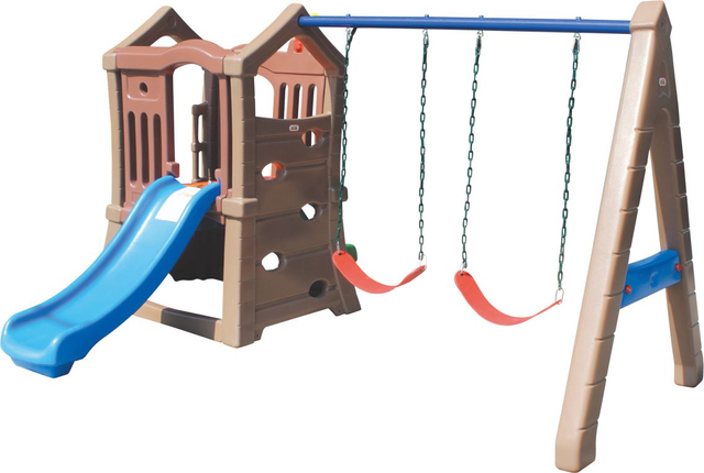 children's playhouse with slide&swing set SLWJ-014