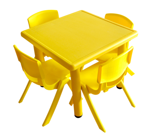 Kids Plastic Table and 4 Chairs Set Colorful Play School Home Fun Furniture SLZ-027