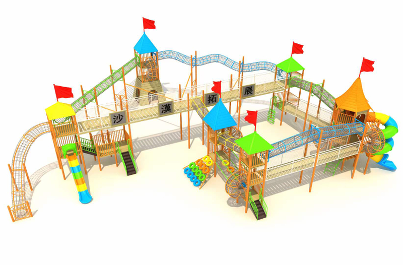 kids backyard wood playground equipment HT-WD23008