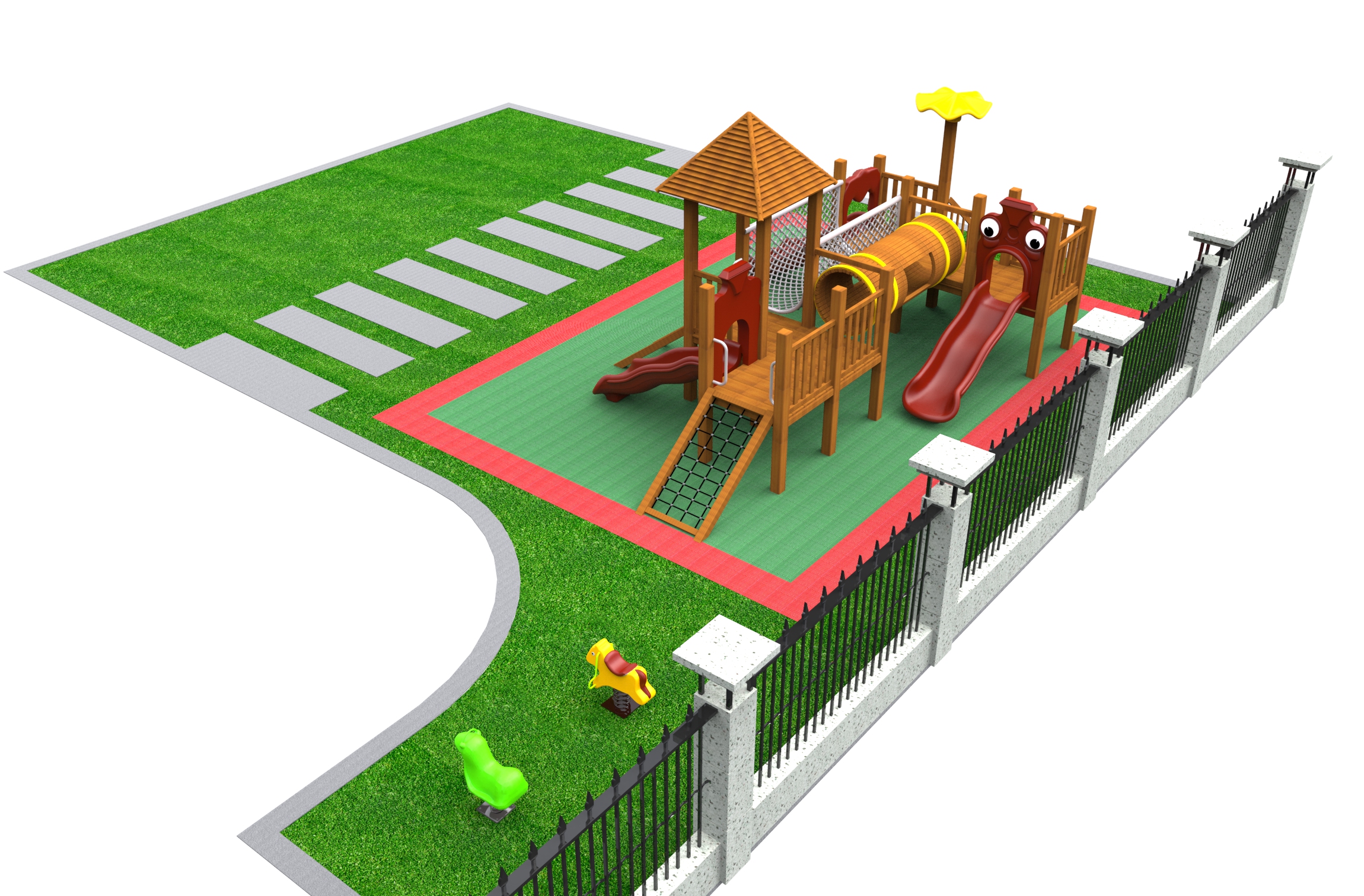 wood playground equipment for older students HT-WD23014