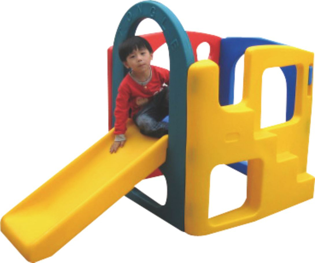 children's plastic playhouse with slide kids playground equipment SLWJ-020