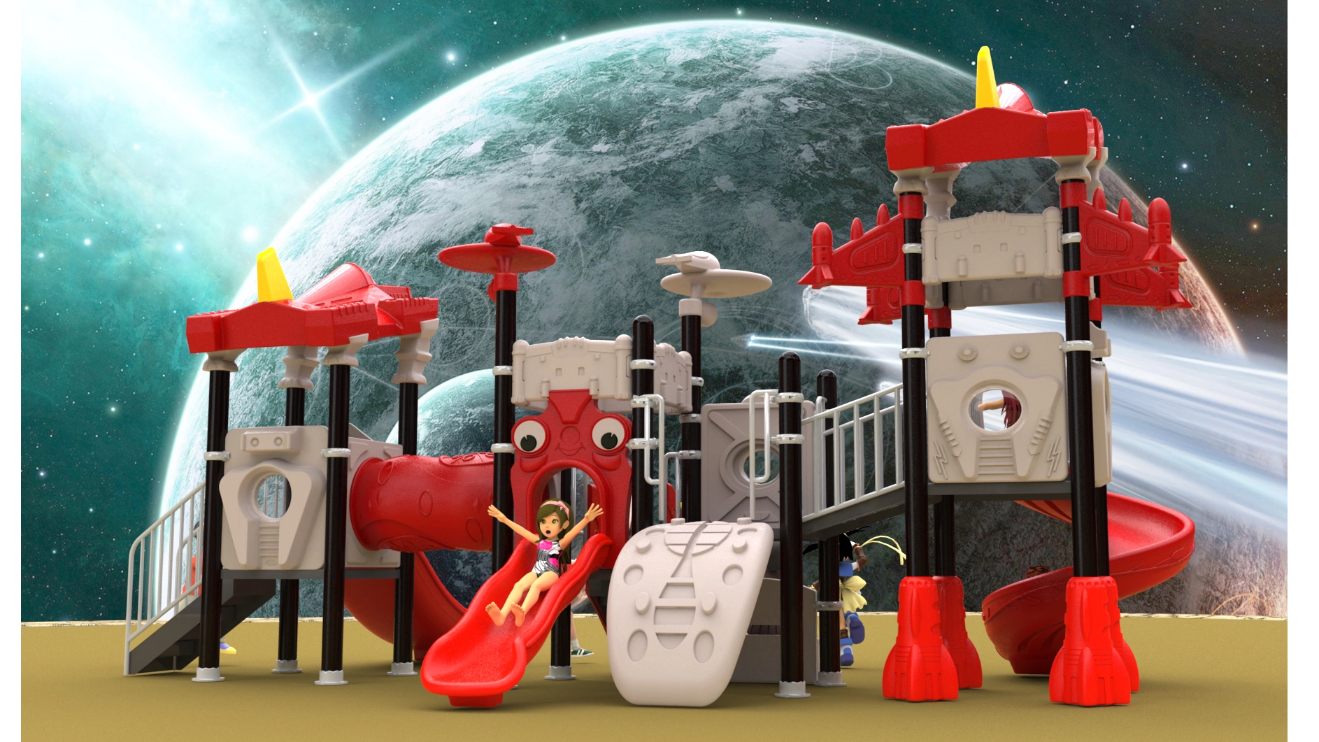 commercial playground slides HT-14024