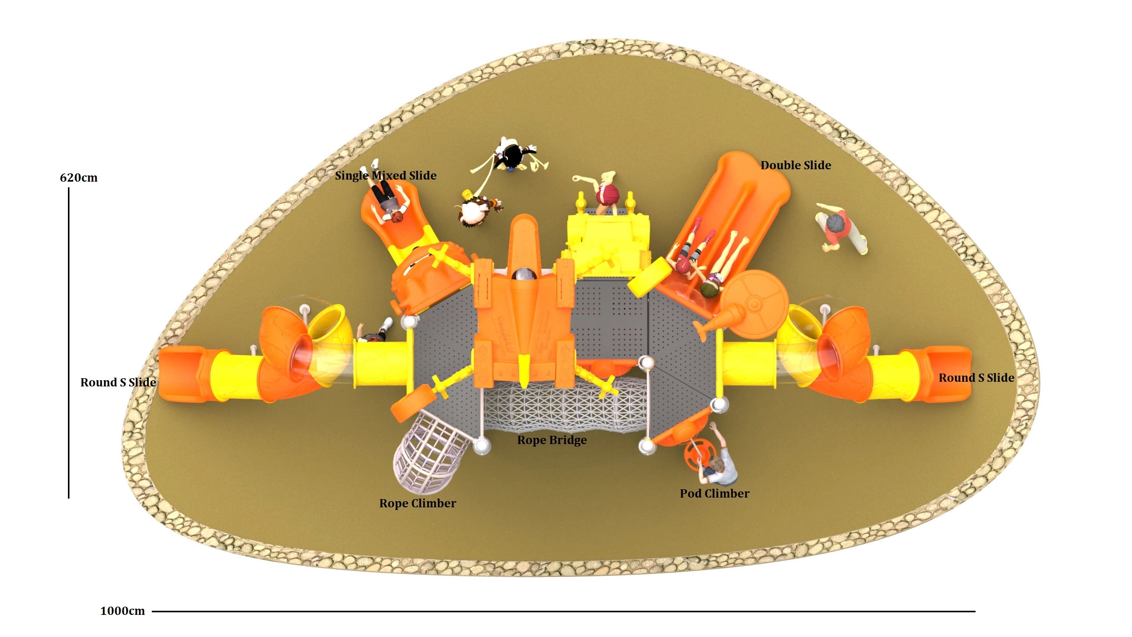 kids custom playground outdoor playground equipment HT-14020