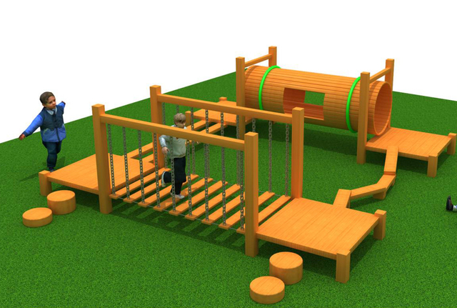 wooden playground for kids backyard MH-058