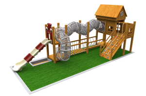 kids outdoor wood playground set HT-WD23013