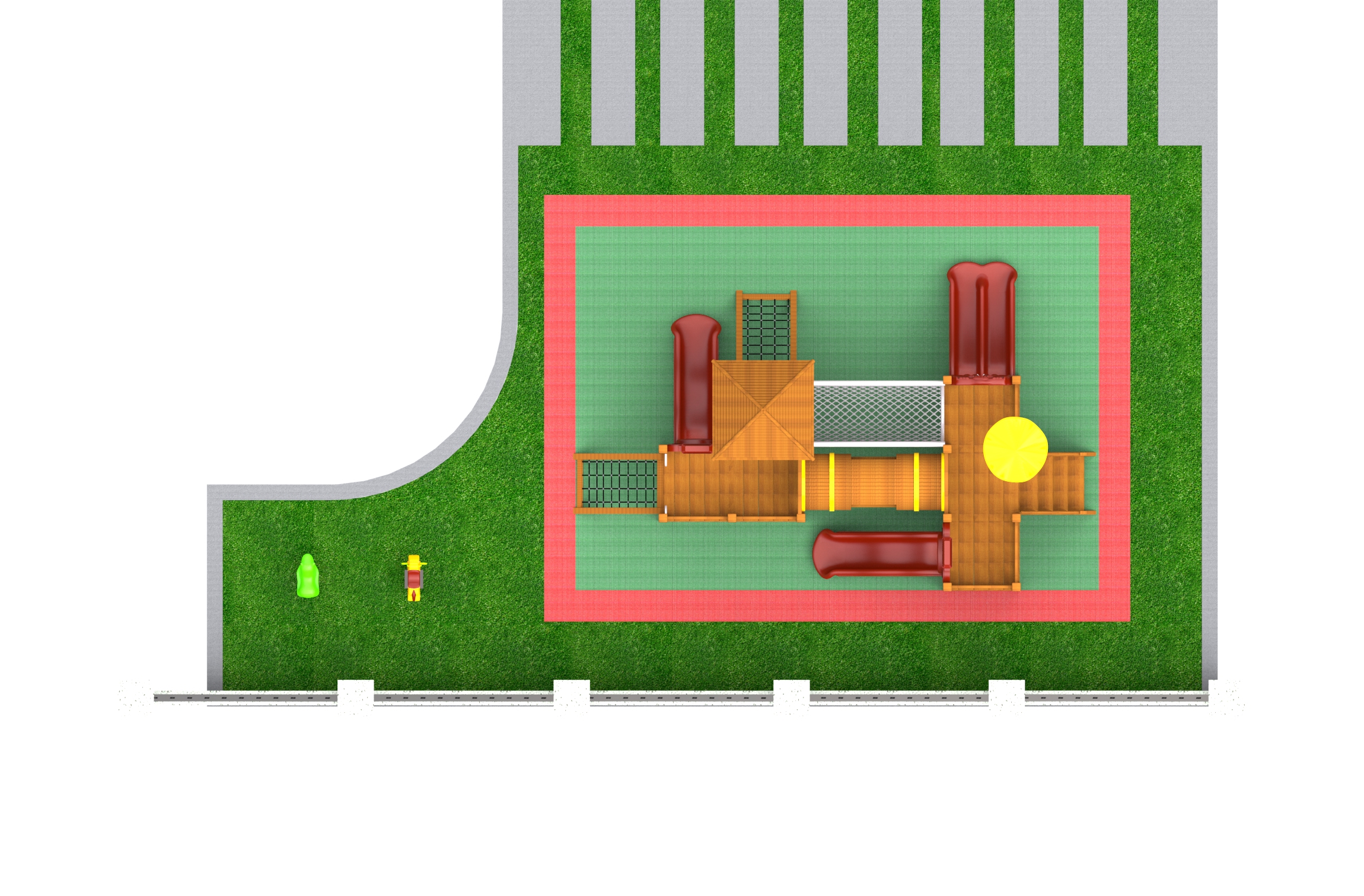 wood playground equipment for older students HT-WD23014