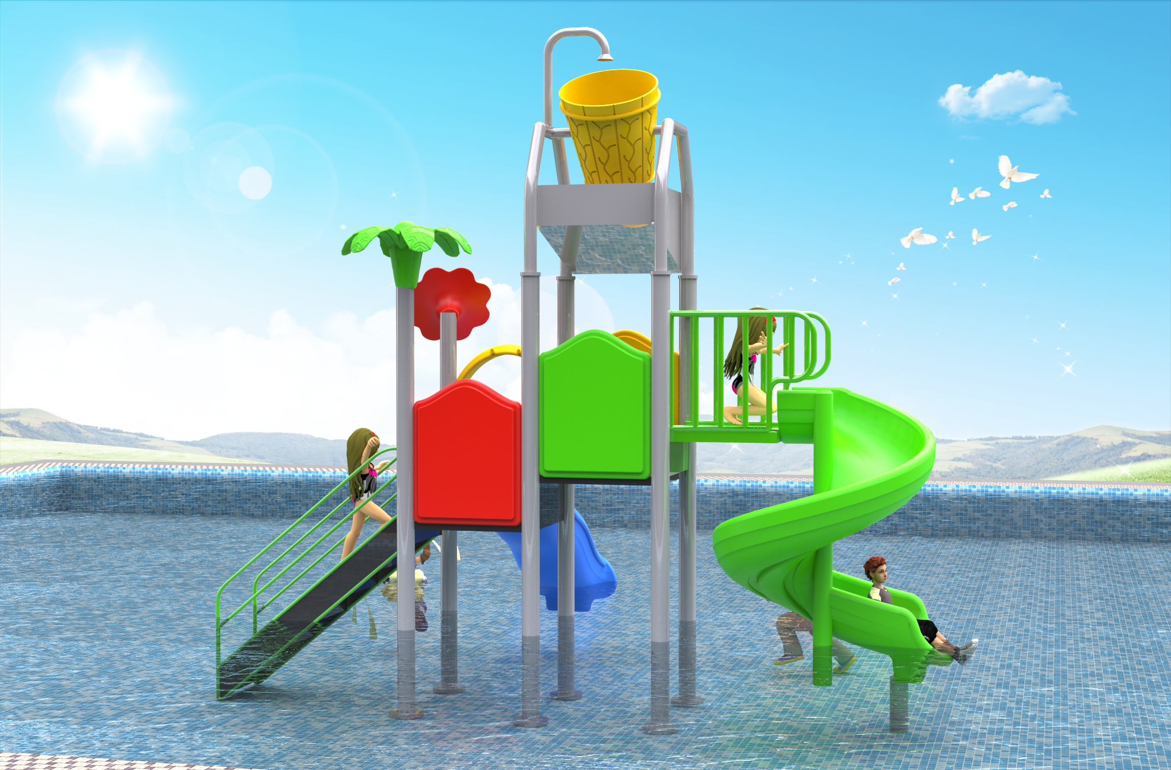 kids water playground HT-76205