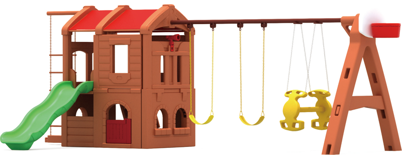 plastic playhouse with slide playset SLWJ-013