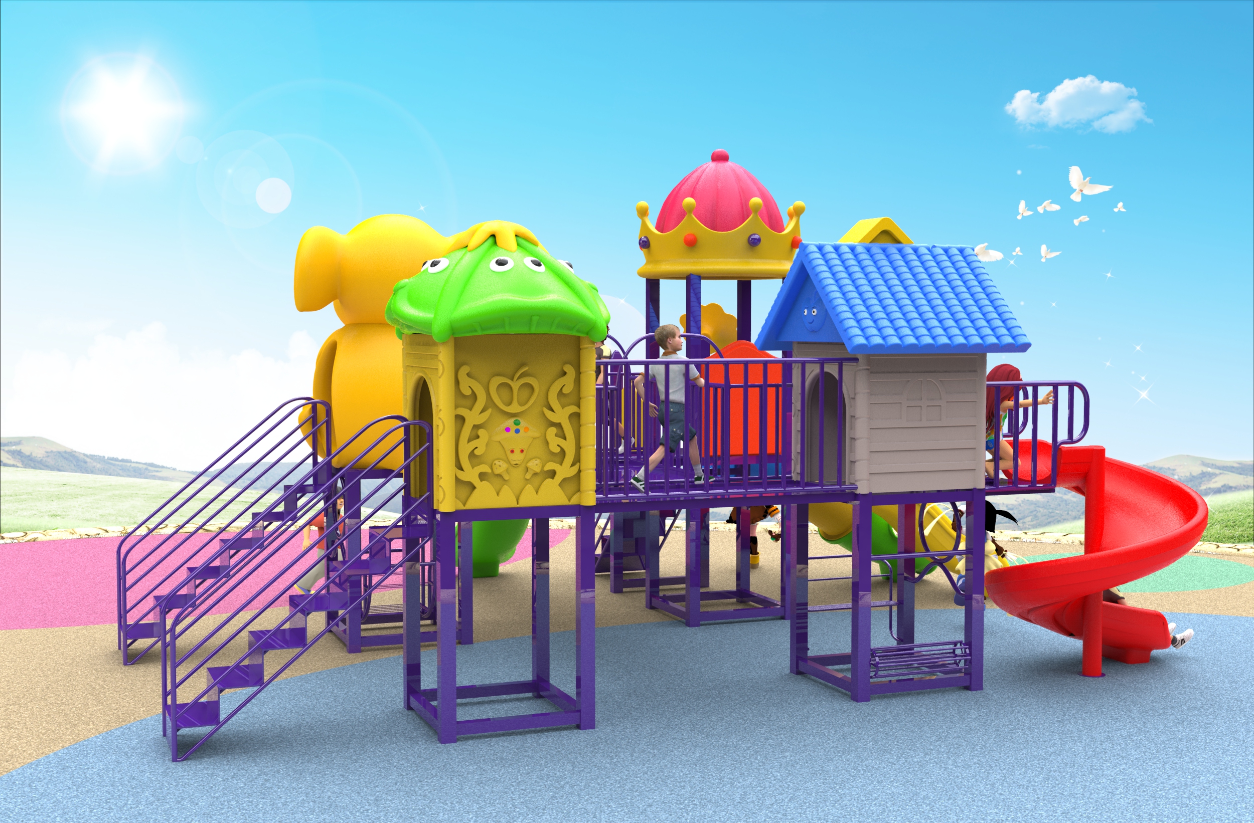 outdoor playground for daycare HT-55073